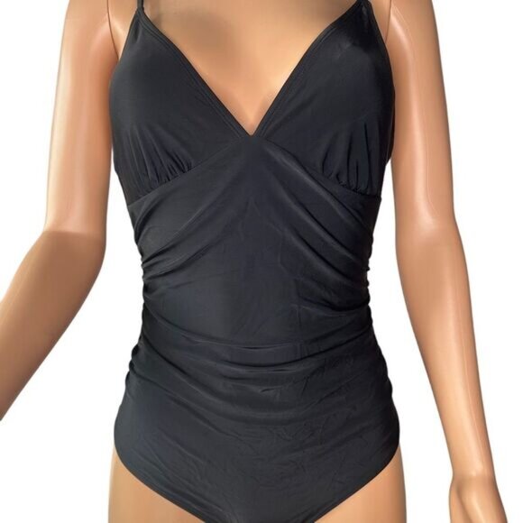 CUPSHE Women's One Piece Swimsuit Tummy Control V Neck Bathing Suits - Picture 2 of 3